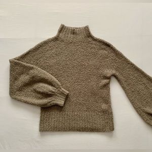 Women’s Urban Outfitters Knit Olive Green Mock Neck Sweater with Bell Sleeves